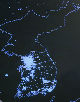 No Lights in North Korea